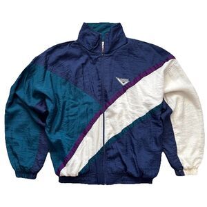 Vintage 80s 90s Pony Full Zip Multicolor Men's Jacket Windbreaker Size M